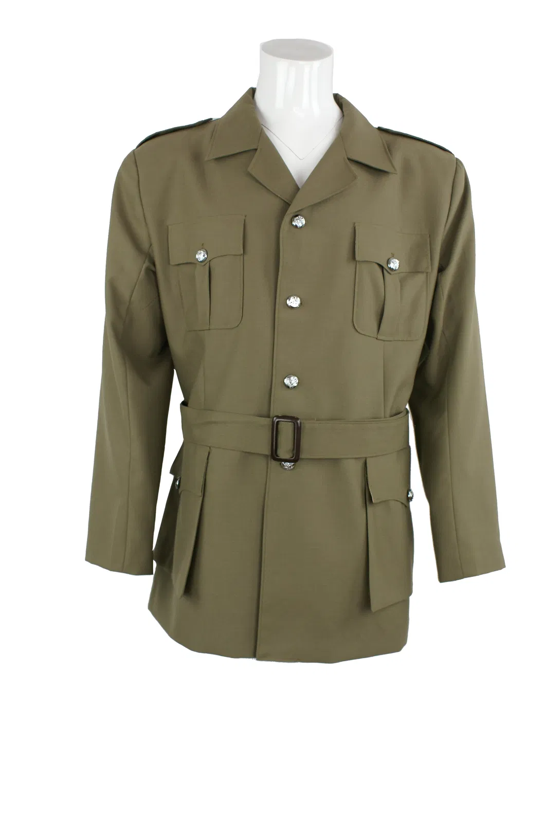 Ceremonia de Seguridad Táctica Camisa de Manga Larga Color Beige de Lana Poliéster Nylon Uniforme Personalizado