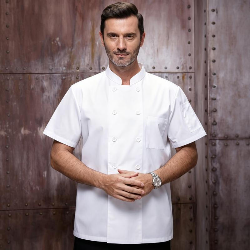 Uniforme de chef de alta gama de manga larga para hotel y restaurante, uniforme de trabajo para cocina trasera, uniforme de chef de hombre de manga corta personalizado para otoño