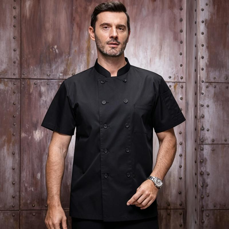 Uniforme de chef de alta gama de manga larga para hotel y restaurante, uniforme de trabajo para cocina trasera, uniforme de chef de hombre de manga corta personalizado para otoño