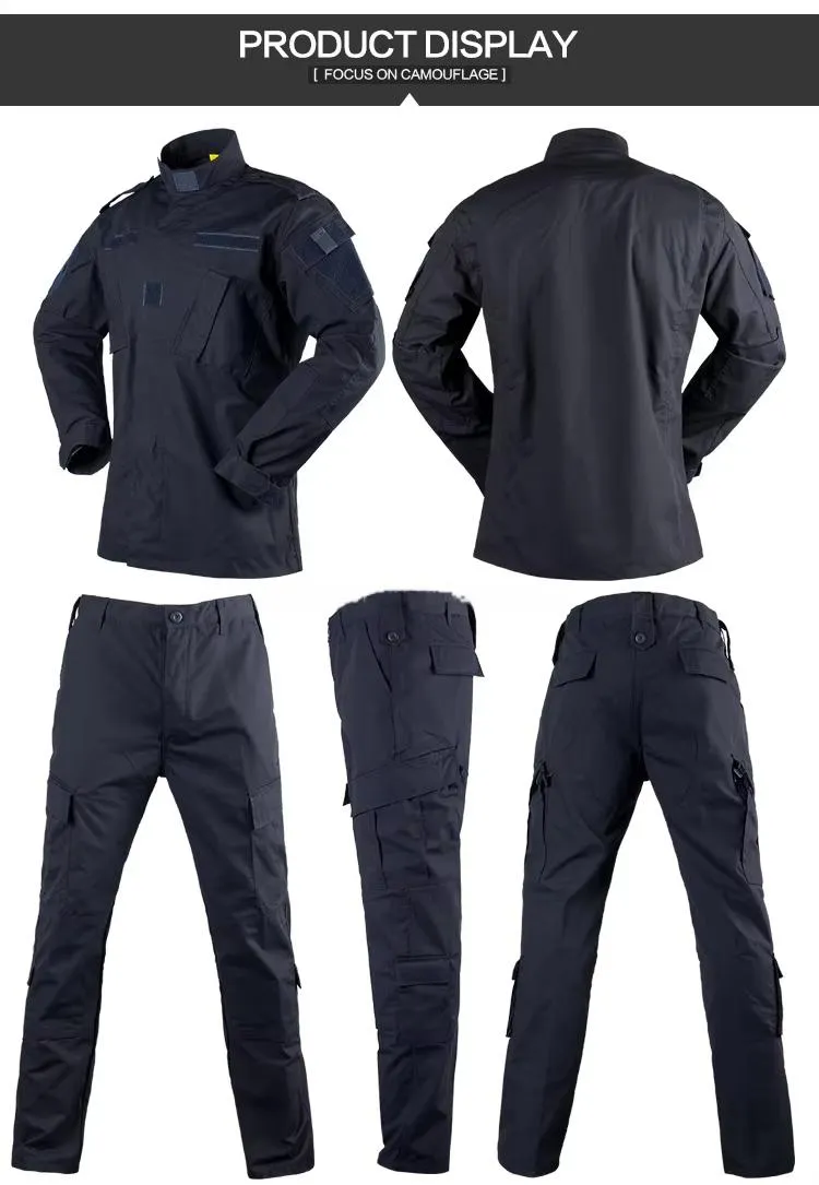 Uniforme de guardia de seguridad de camuflaje estilo ACU en azul oscuro de ripstop