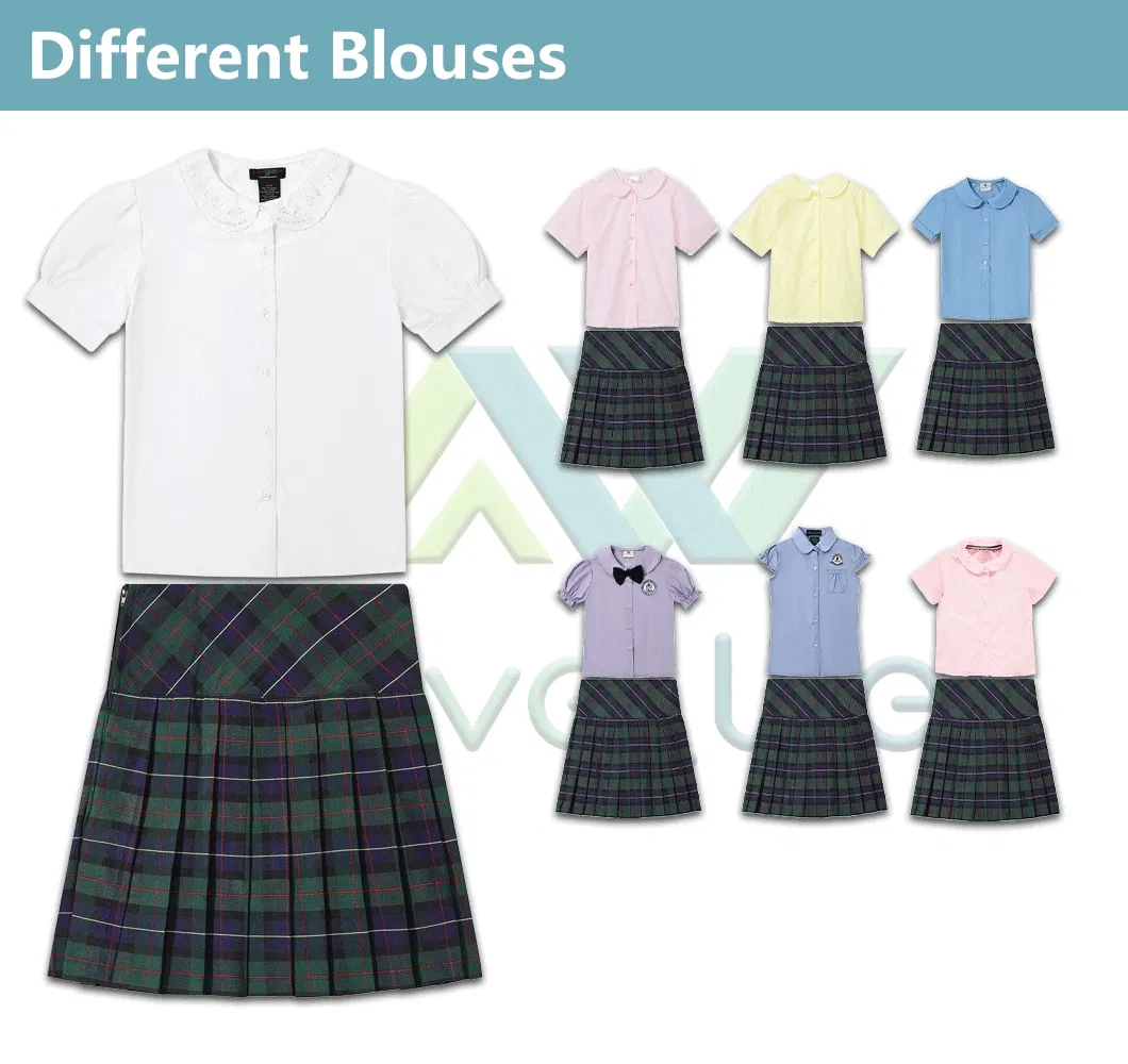 Conjunto de ropa escolar fabricado para niñas estudiantes