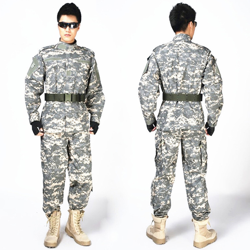 Uniforme táctico de seguridad para hombres en camuflaje digital azul, impermeable y transpirable