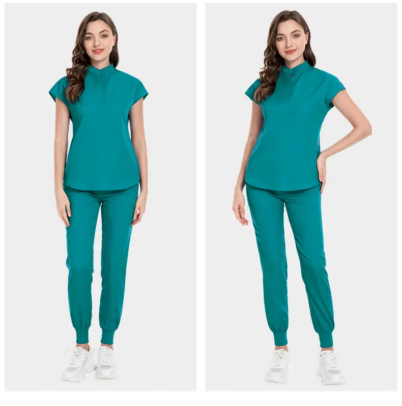 Conjunto de uniforme de enfermería profesional para hospital, joggers transpirables y suaves, uniforme de scrubs