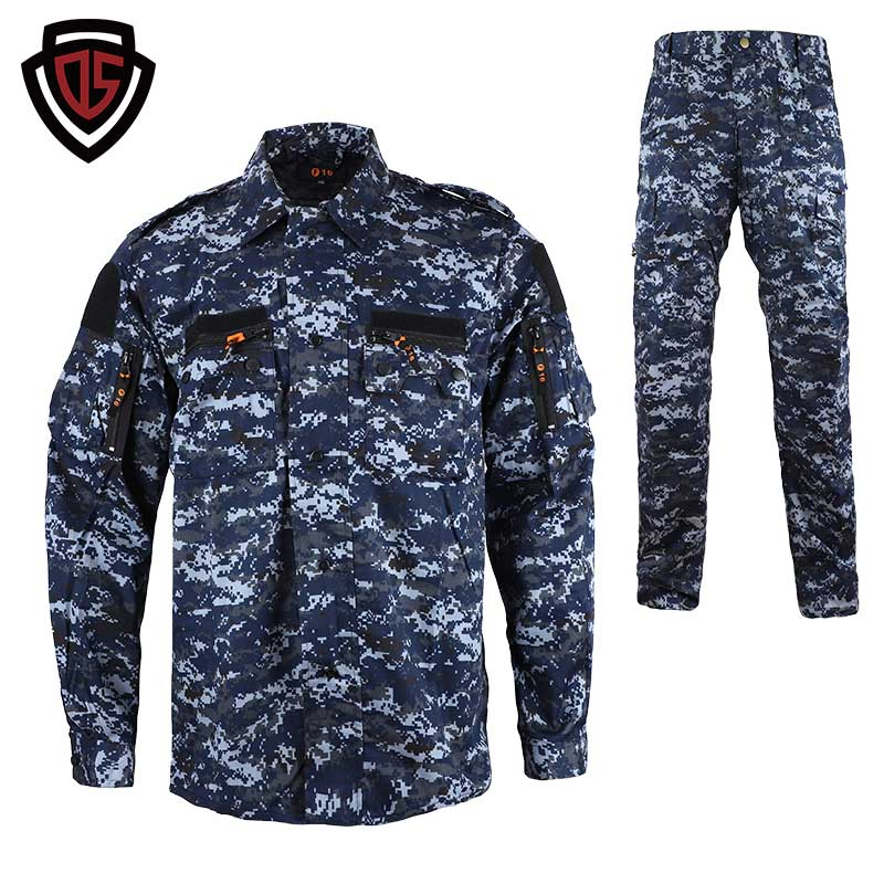 Entrenamiento Táctico Doble Seguro Uniforme de Combate Bdu Estilo Camuflaje Woodland de Poliéster y Algodón