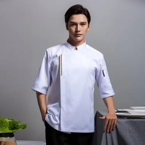 Uniforme de chef de manga larga y corta cómodo para cocina de panadería