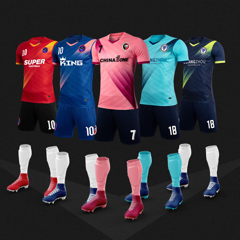 Impresión personalizada uniforme de fútbol para adultos y niños uniforme de entrenamiento de secado rápido transpirable uniforme de equipo camiseta de fútbol ligera