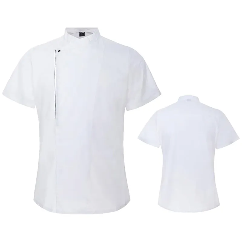 Chaqueta de chef de moda negra y blanca para restaurantes, bares y uniformes de hotel