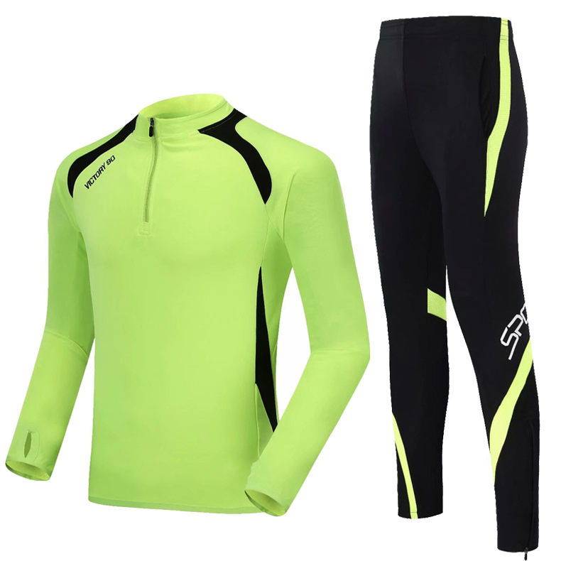 Conjunto de entrenamiento de fútbol para hombres de invierno, con forro polar, uniforme, media cremallera, traje de entrenamiento para porteros, ropa deportiva