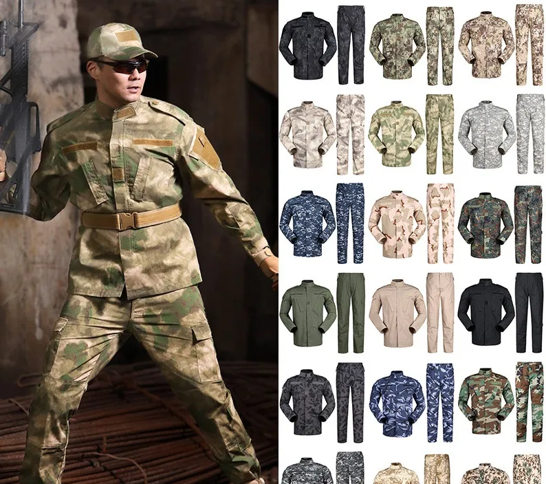 Nuevo Traje Táctico Digital Desértico Transpirable Multicolor para Hombres, Uniformes de Combate Acu Camuflaje de Manga Larga para Caza al Aire Libre