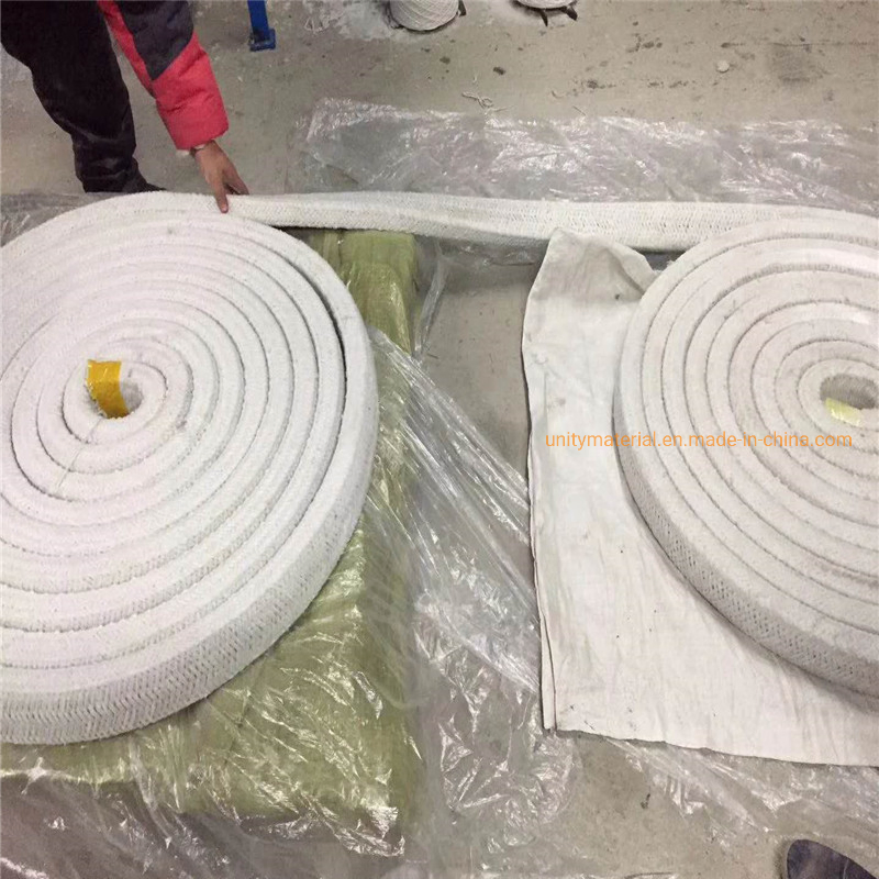 Furnace Door Sealing Mineral Wool Fibre Thermal Insulation 1260 Ceramic Fiber Wool Square Round Rope with Ss Steel / Fiber Glass Wire