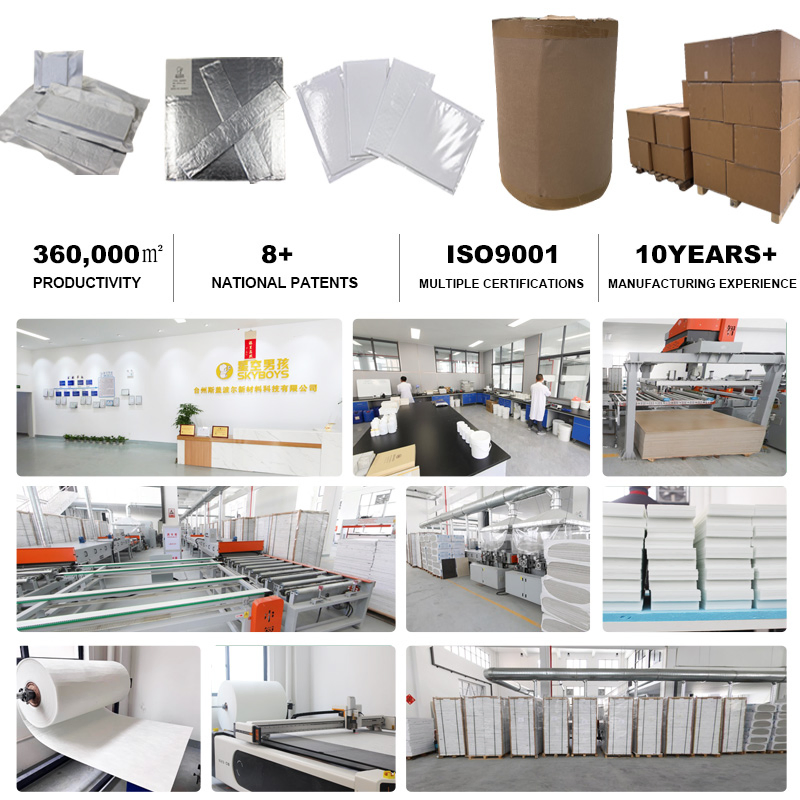 Building Material Aerogel Thermal Insulation Blanket Low Thermal Conductivity Aerogel Insulation Cotton/Film Aerogel Felt for Roof and Building