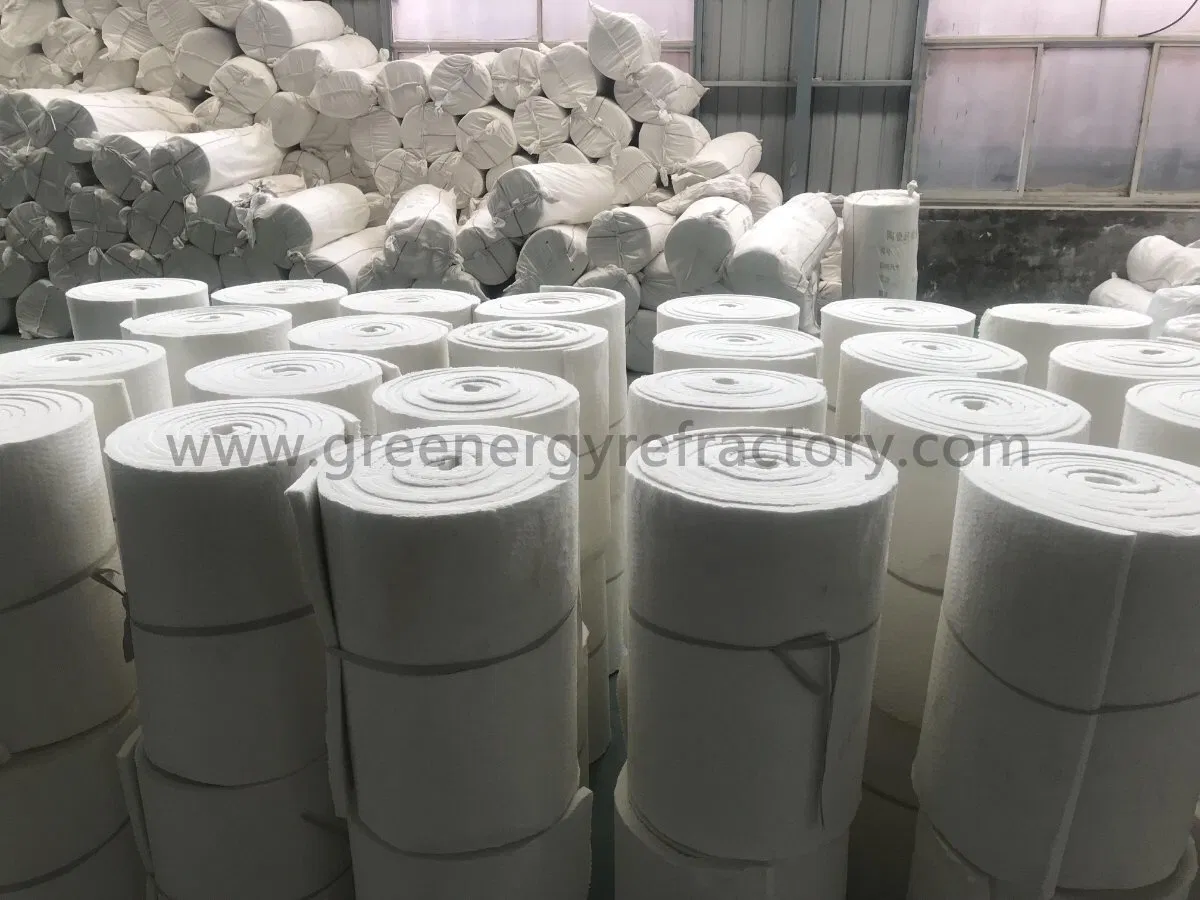 Greenergy Hot Water Pipe Thermal Insulation High Temperature Heat Proof Alumina Silica Refractory Ceramic Fiber Needle Blanket Felt