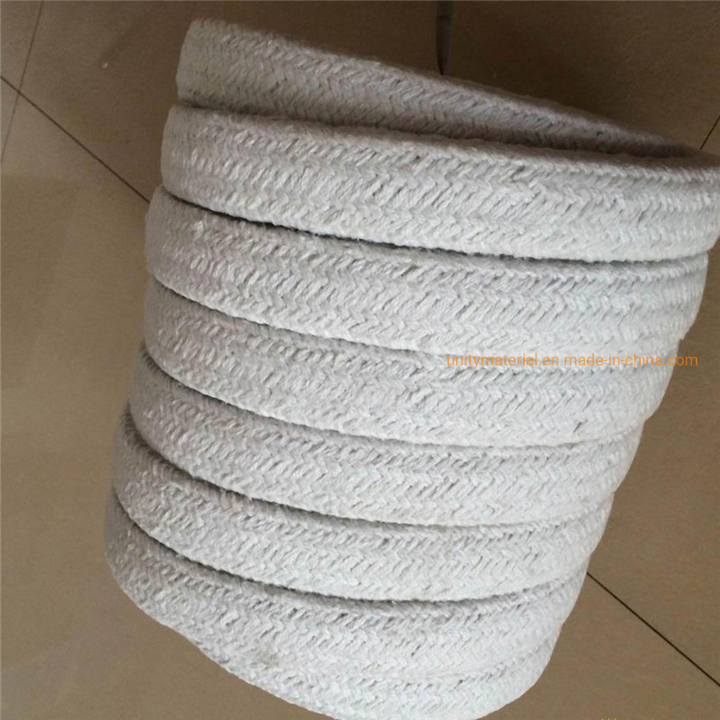 Furnace Door Sealing Mineral Wool Fibre Thermal Insulation 1260 Ceramic Fiber Wool Square Round Rope with Ss Steel / Fiber Glass Wire