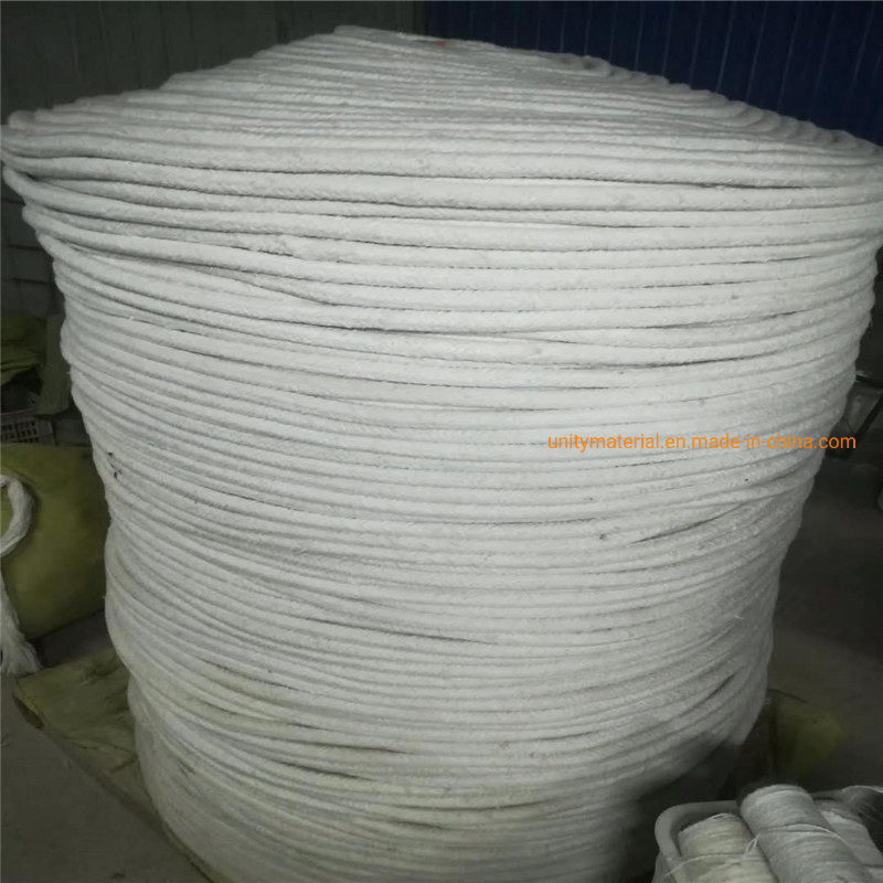 1260c Aluminum Silicate Thermal Insulation Fibre Mineral Wool Ceramic Fiber Round Square Braided Woven Textile Rope with Ss Steel Wire