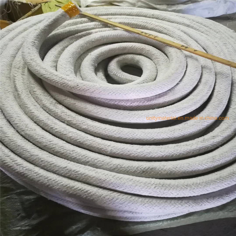 1260c Heat Insulation High Temperature Ceramic Fiber Stainless Steel Wire 3 Inch Diameter Fibre Textiles Round Square Twist Woven Rope for Equipment Sealing