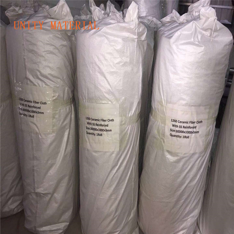 Refractory Ceramic Fiber Fibre Cloth Textiles Reinforced with Ss Wire