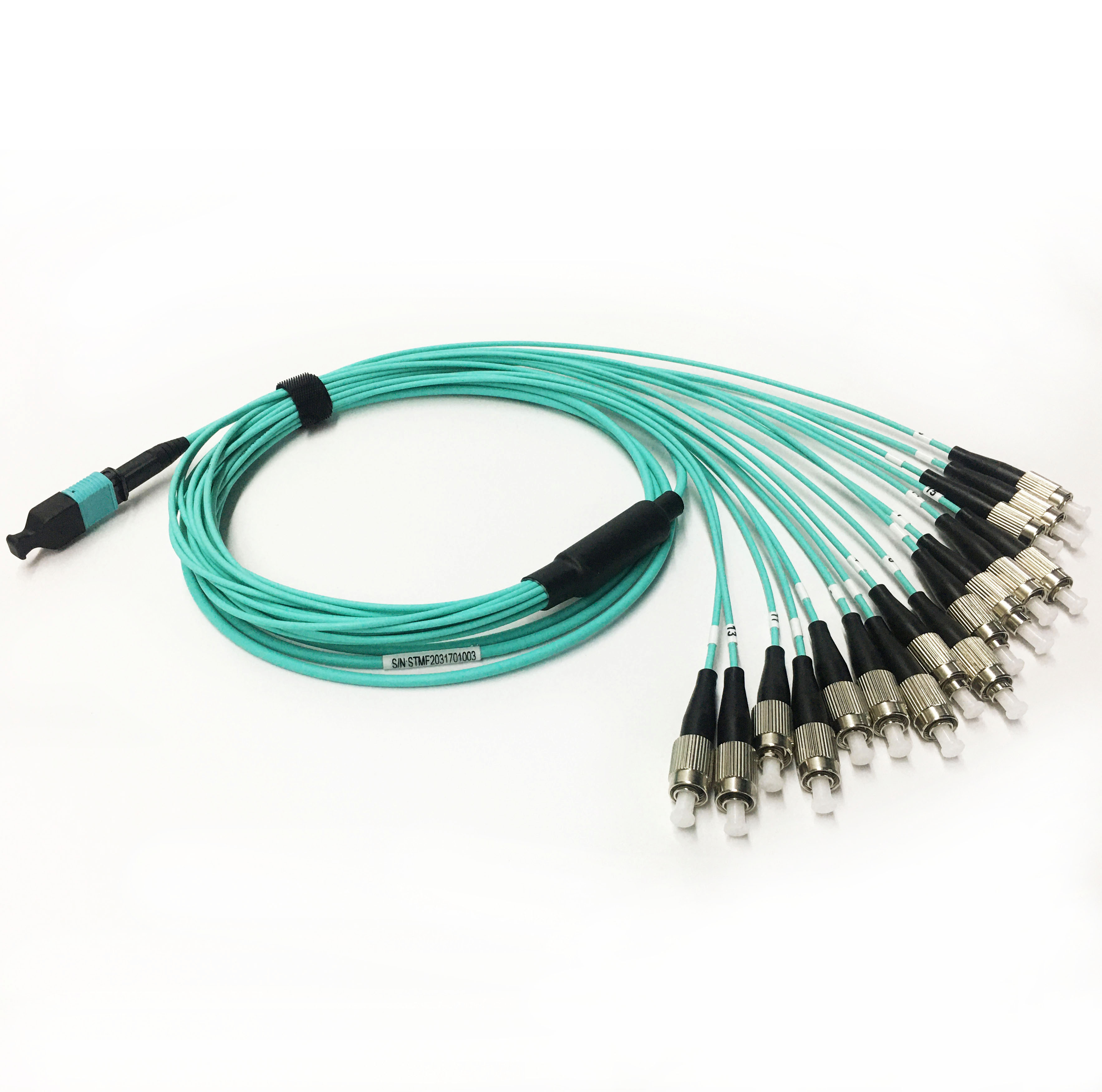 Wholesale MPO-16 to FC OM3-150 Fanout Fiber Optic Patch Cable Manufacturer, Factories