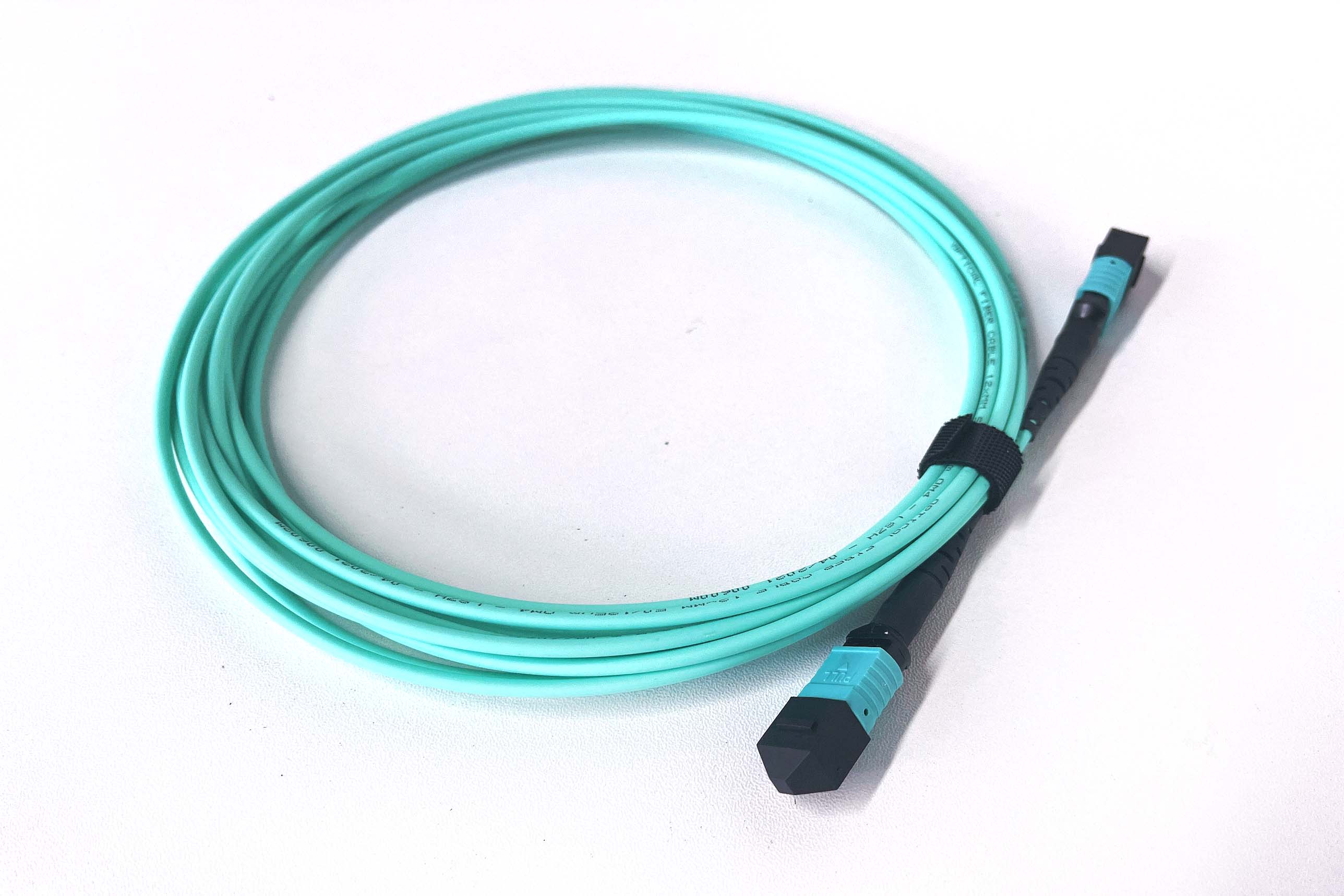 OEM MTP-24 MPO-24 OM3-300 3.0mm LSZH Type B Fiber Optic Patch Cord Suppliers, Products