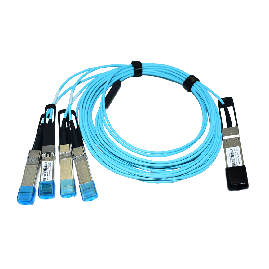 China Cisco QSFP-4 x 10G-AOC1M Compatible 40G QSFP+ to 4 x 10G SFP+ Active Optical Breakout Cable Supplier, Factory