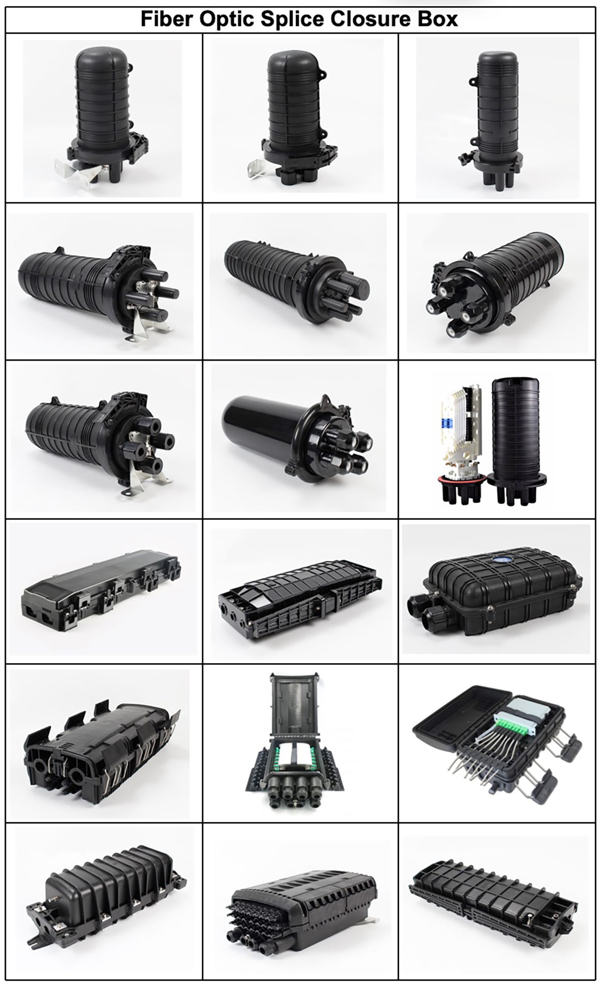 Horizontal fiber optic joint splice closure box