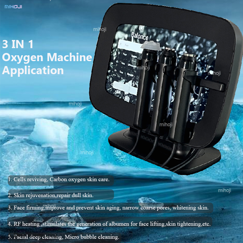 Black Oxygen Facial Machine Skin Tightening Hydrogen Oxygen H2O2 Facial Machine