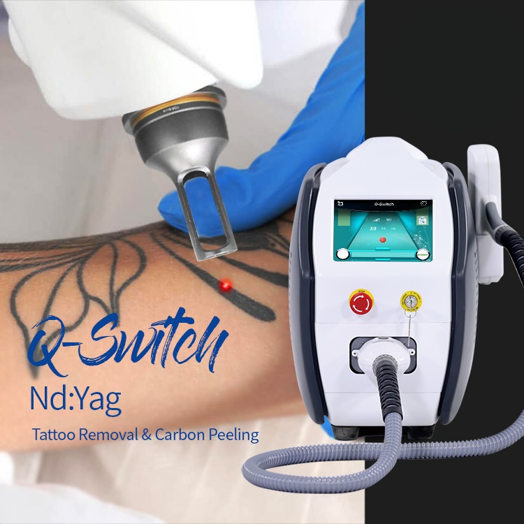 Newest Design 1-10Hz Adjustable Q-switch Nd Yag Laser Tattoo Removal Machine Equipment for Clinic