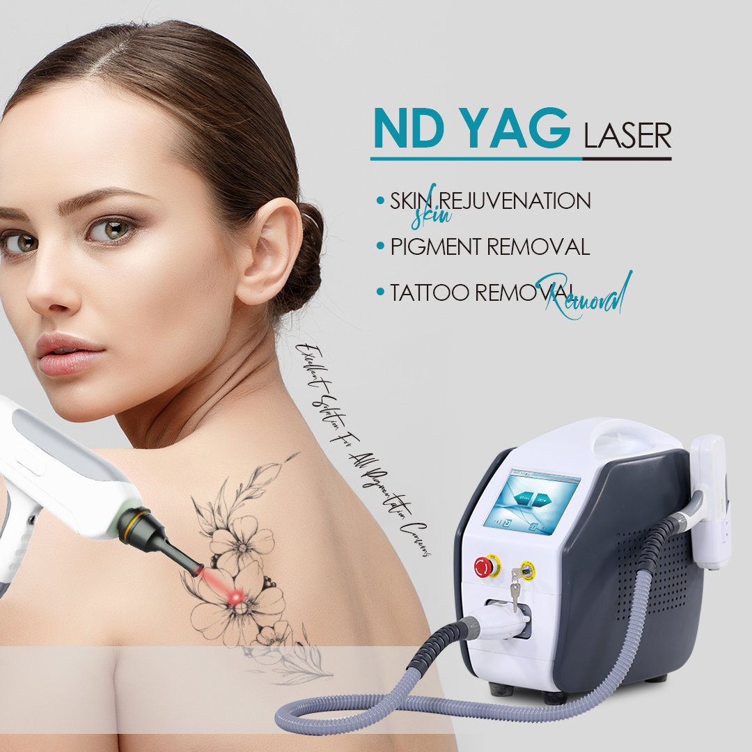 Newest Design 1-10Hz Adjustable Q-switch Nd Yag Laser Tattoo Removal Machine Equipment for Clinic