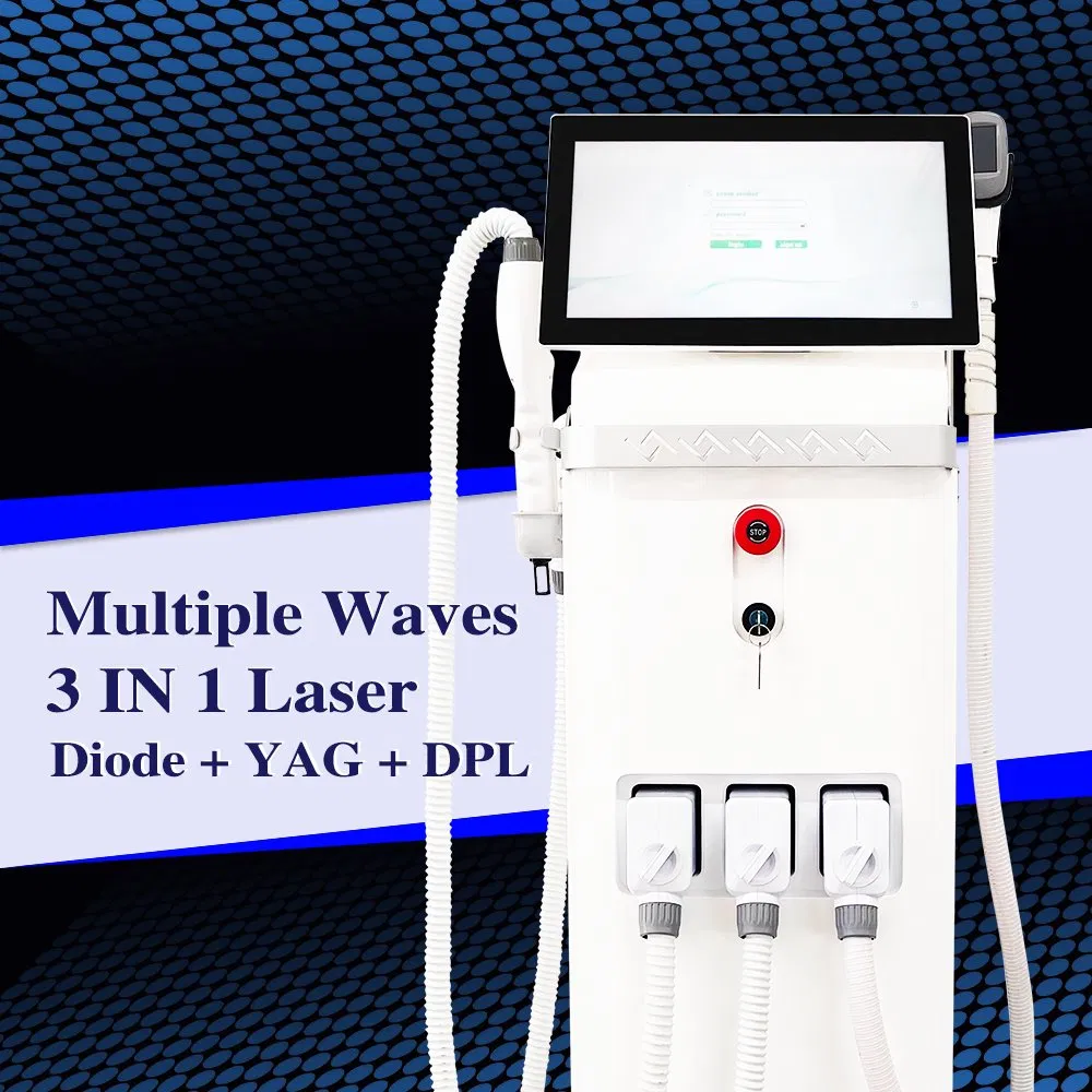 Multifunctional 3 In1 Device Diode +ND YAG+IPL Hair Removal Tattoo Removal Device