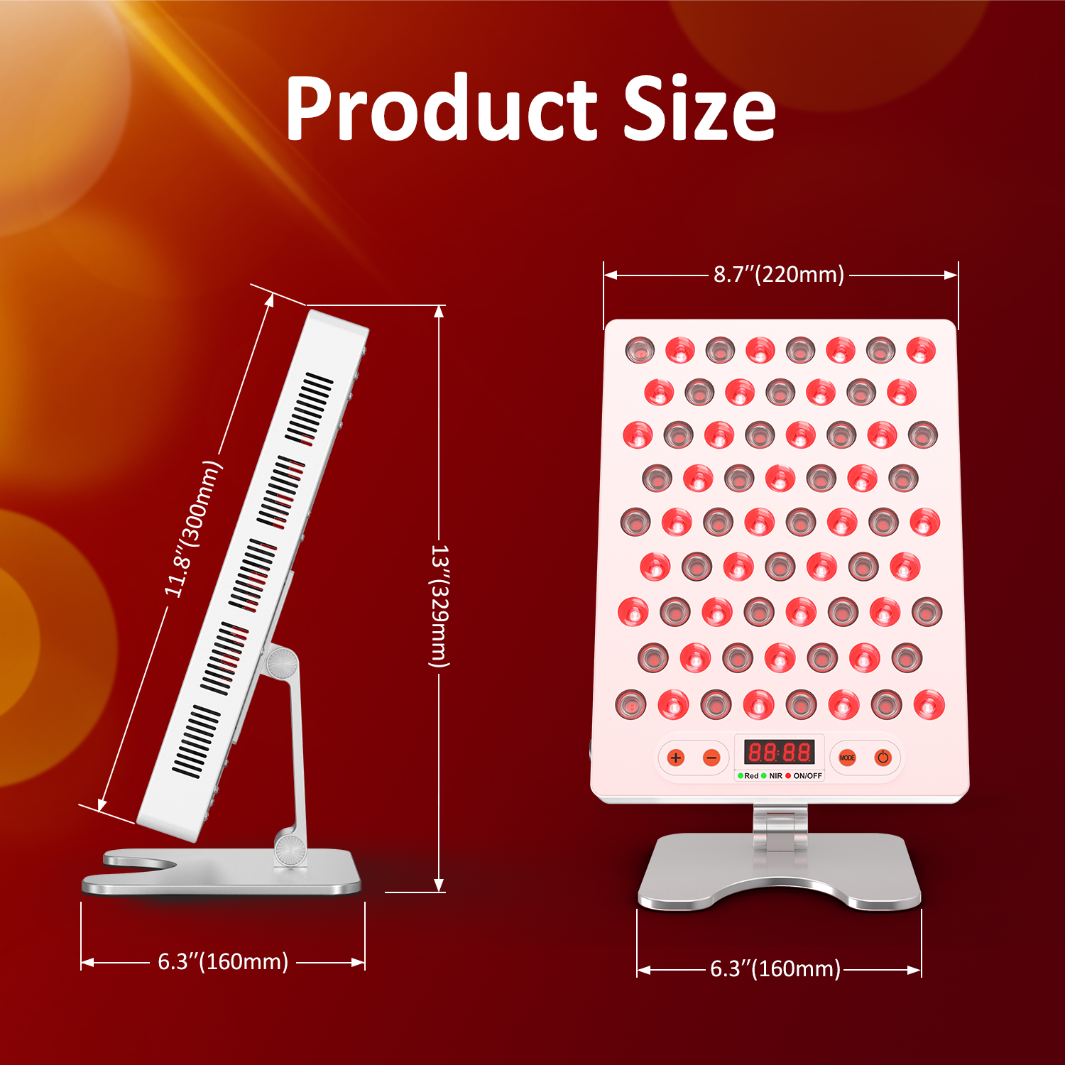 Customized 7 Wavelength 480nm /630nm /660nm/ 810nm /830nm /850nm/1060nm 100W LED Infrared Red Light Therapy Lamp For Skin Care