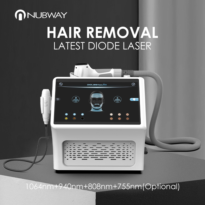 2026 New Triple Wavelength 755nm 808nm 1064nm Skin Tightening Cooling 2000W Diode Laser Hair Machine