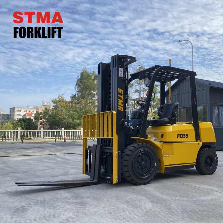 Stma Factory Counter Balanced Fork Lift Truck 2ton 3ton 4ton Diesel Forklift Price with Container Mast