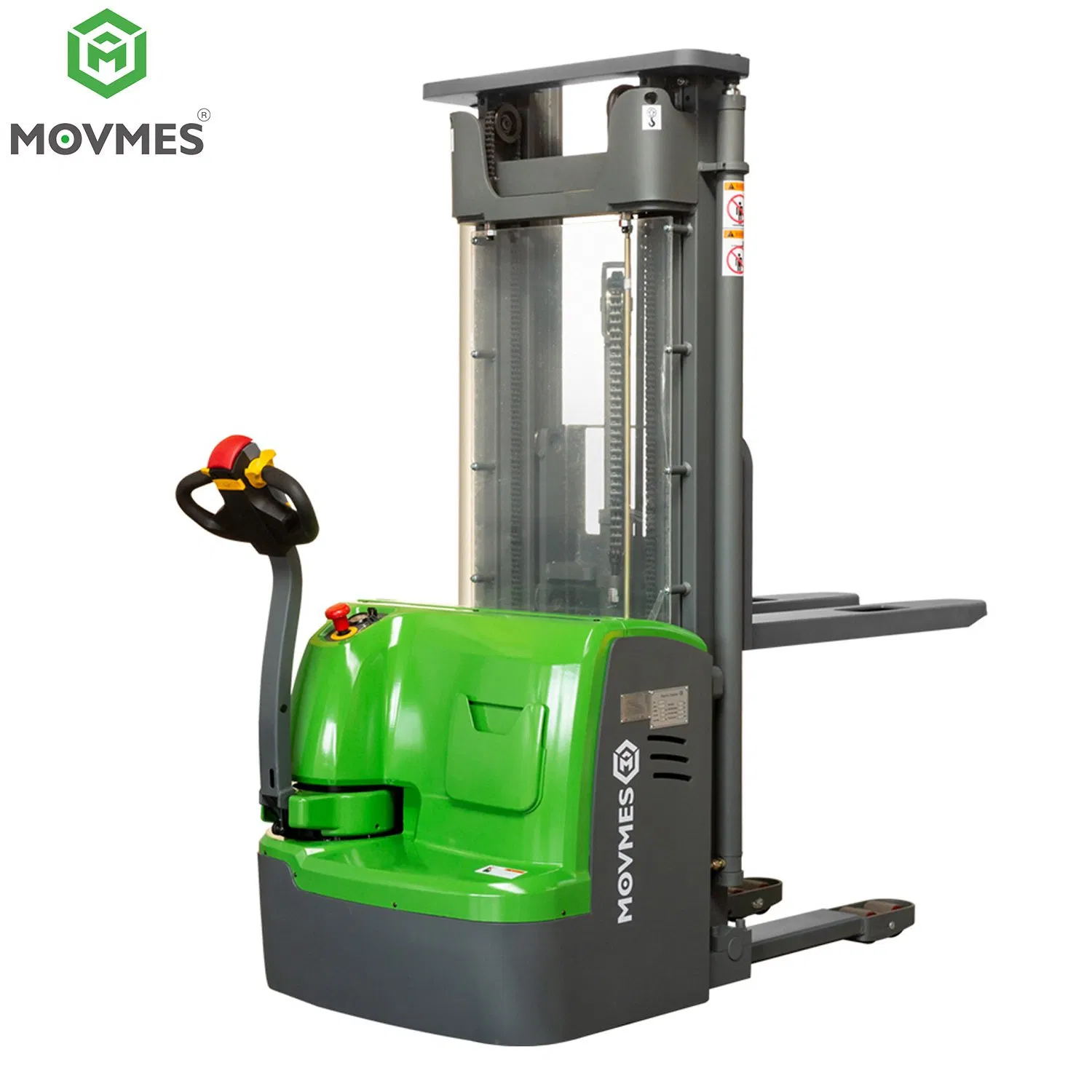 Movmes China Manufacturers with 2.5-5.6m Lifting Height 3500mm Lifting Height 1.5ton 1500kg Power/Electric Stacker Reachstacker Price for Pallet/Sale/Walkie