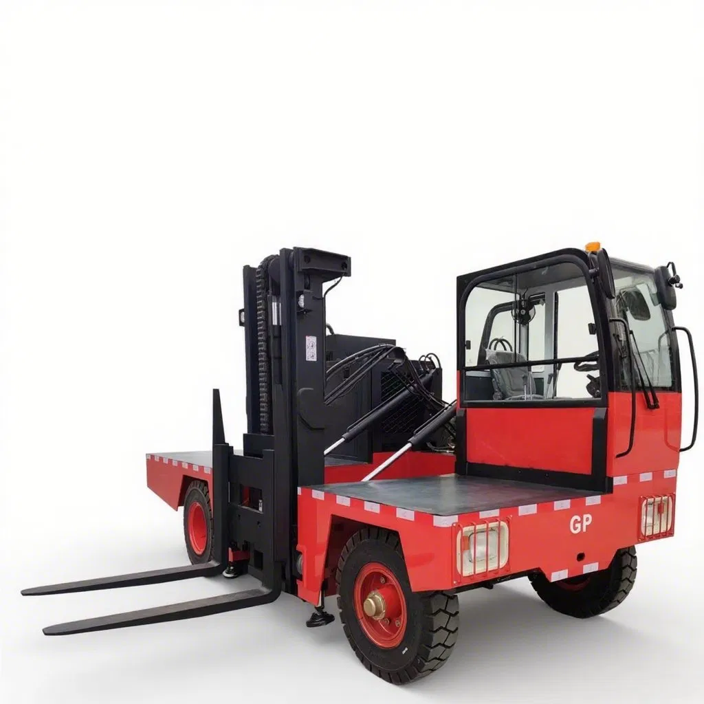 4t High-Capacity Electric Side Loader - 4.5m Extendable Forks &amp; 360° Steering for Narrow Aisle Efficiency
