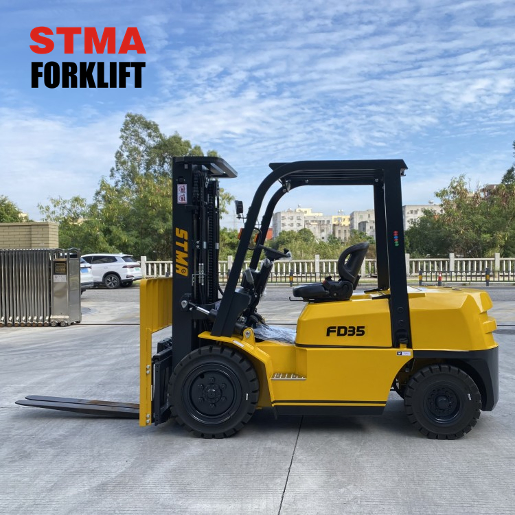 Stma Factory Counter Balanced Fork Lift Truck 2ton 3ton 4ton Diesel Forklift Price with Container Mast