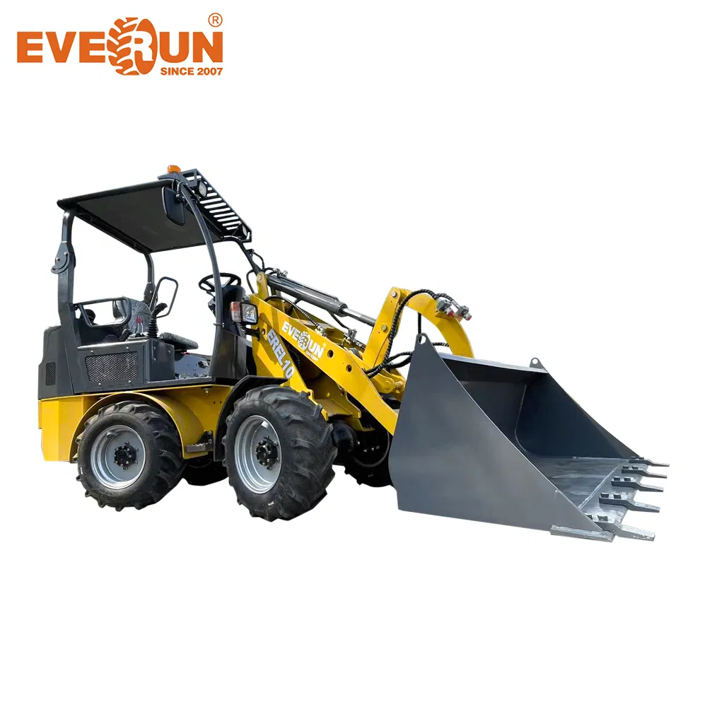 Everun Erel10 Battery Farm Garden Bucket Small Mini Electric 1ton Wheel Container Side Loader