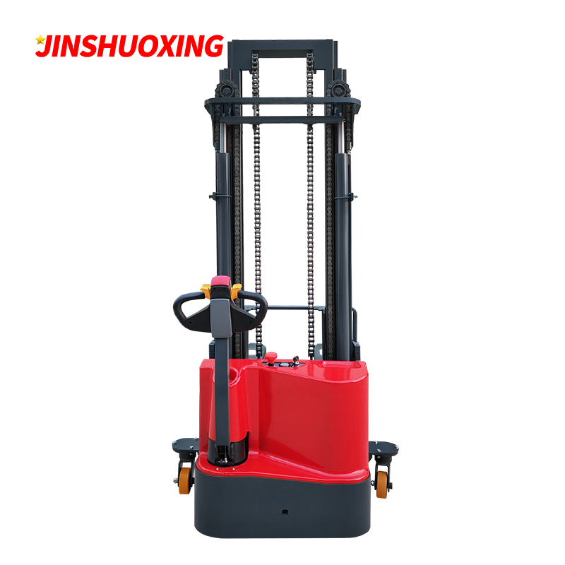 1.5 Ton Lift 5 Meter Walkie Type Electric Pallet Stacker with Two Externally Expanded Auxiliary Wheels