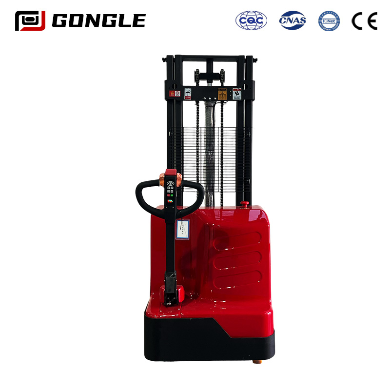 2ton 4m Hydraulic Full Electric Powered Walkie Pedestrian Pallet Truck Stacker Lifting Forklift Fork Lift Machine