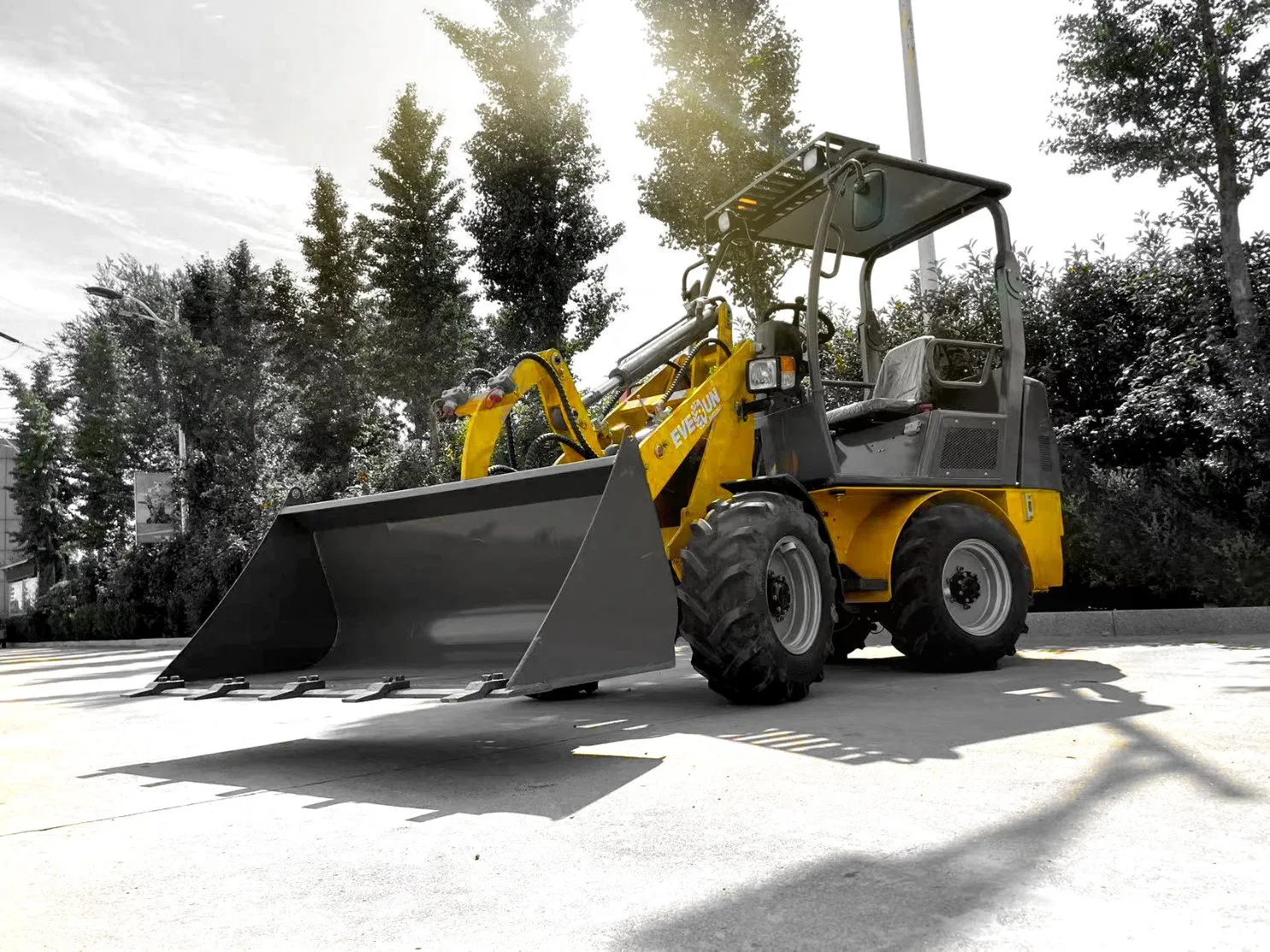 Everun Erel10 Battery Farm Garden Bucket Small Mini Electric 1ton Wheel Container Side Loader