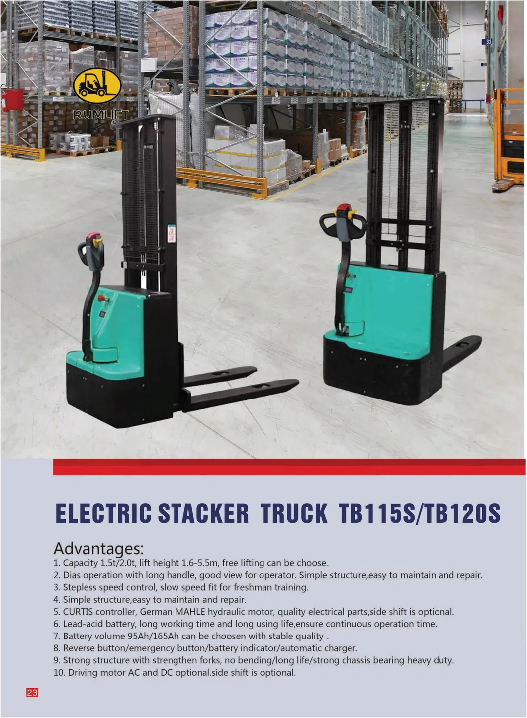 Walkie Hydraulic Electric Stacker