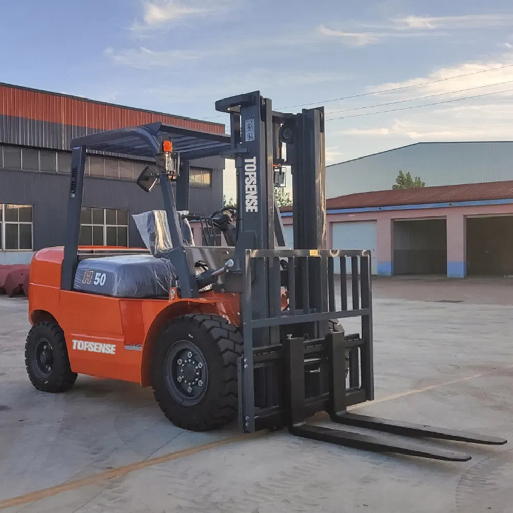 Topsense Hot Sale1ton 2ton 2.5ton 3ton 4 Ton 5ton 7ton 8 Ton 10ton All Terrain Battery Electric Gasoline LPG Diesel Forklift with Lifting Attachments Equipment