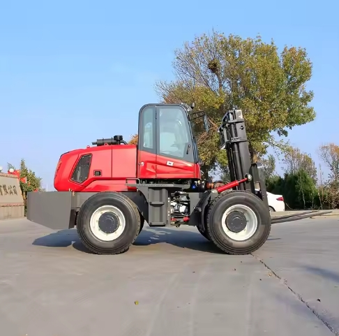 3ton Rough Terrain Forklfit Lifting Equipment 4WD Forklift Drive Rough Terrain Diesel Forklift with Cab
