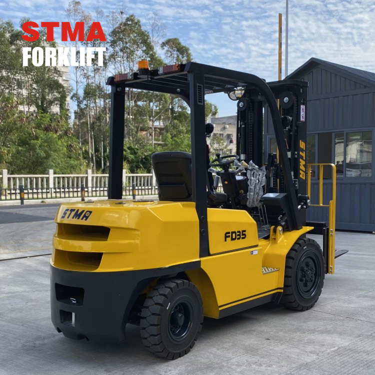 Stma Factory Counter Balanced Fork Lift Truck 2ton 3ton 4ton Diesel Forklift Price with Container Mast
