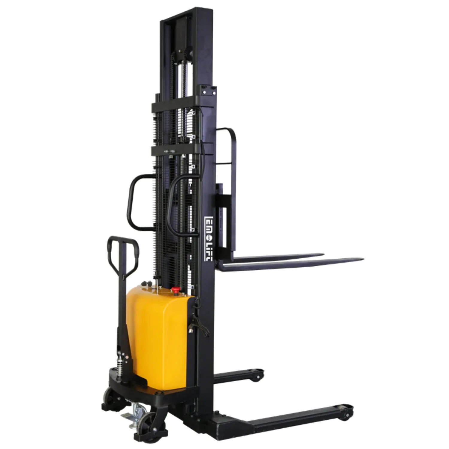 Full Electric Li-ion Lithium Battery Walkie Hydraulic Pallet Stacker Electric Pallet Stand on Forklift Stacker 5m Lifting Height Reach Stacker