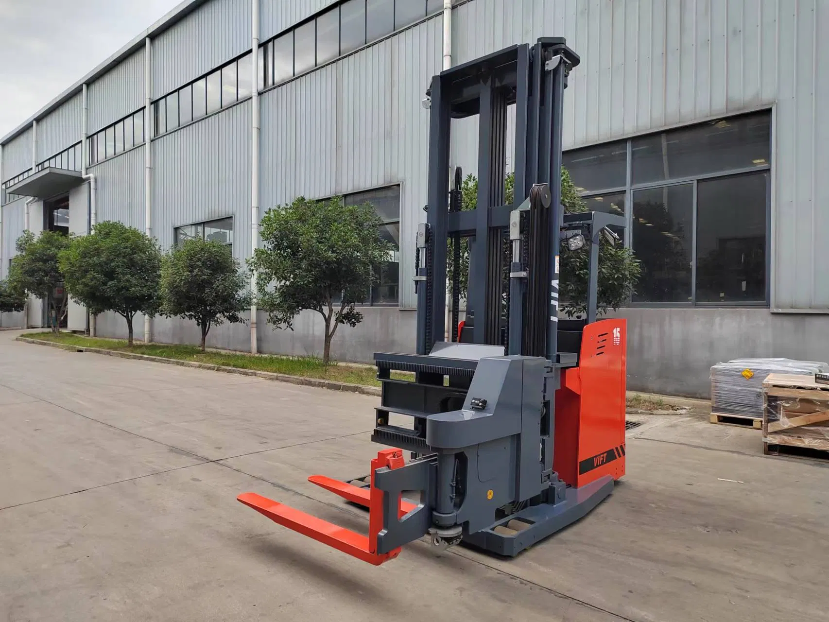 Narrow Aisle Material Handling Equipment 3 Way Pallet Stacker Reach Truck