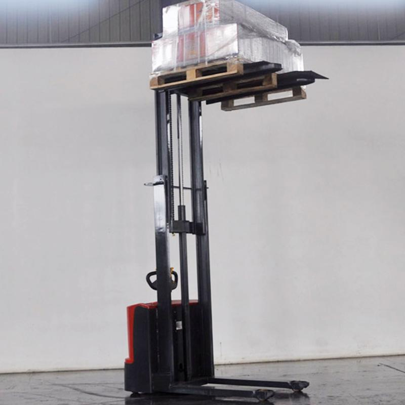 Factory Price Self Loading 1ton 2ton Walkie Rough Terrain Pallet Stacker Forklift