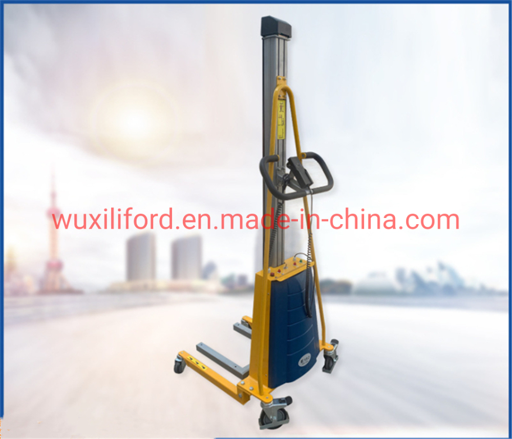 Chinese Manufacturer 150kg Semi Electric Stacker Hand Push Walkie Stacker Work Positioner Light Electric Lifting Stacker Electric Pallet Stacker E100 E150