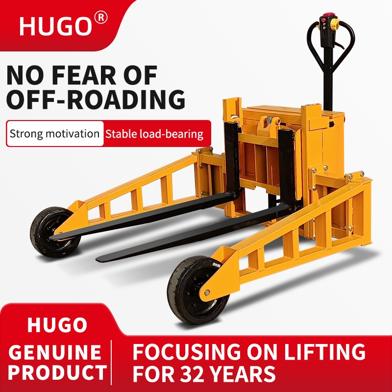 Full Electric off-Road All Terrain Pallet Truck 1.5 Ton Moving Hydraulic Jack Construction Pallet Truck
