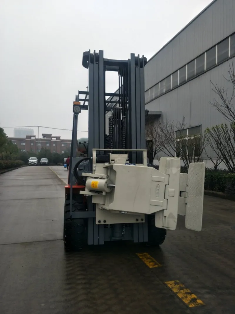 Forklift with Paper Roll Clamp