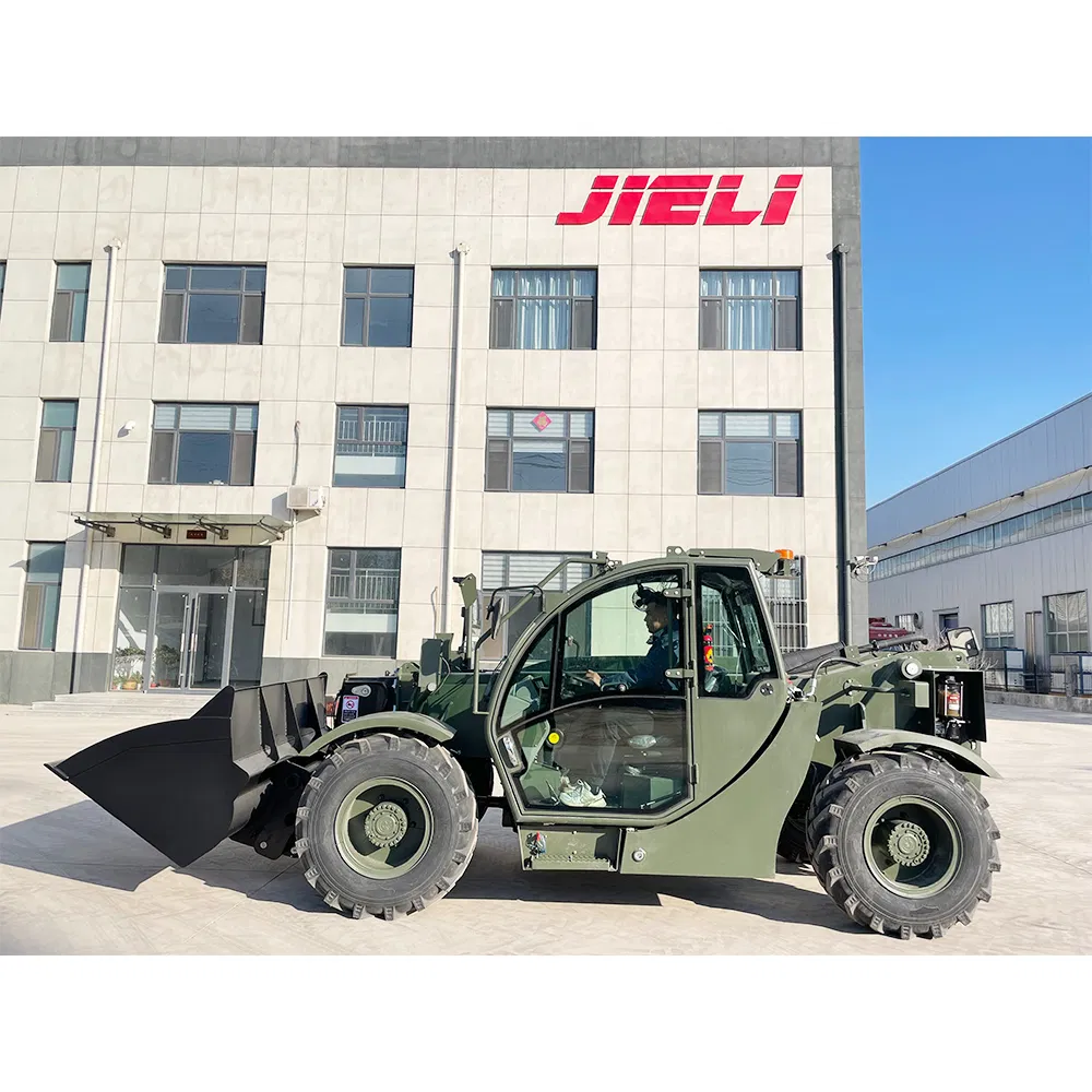 Engineering 7m 3t Hydraulic Wheel Small Telehandler with Hydraulic Fork Shovel Bucket