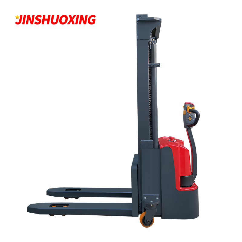 1.5 Ton Lift 5 Meter Walkie Type Electric Pallet Stacker with Two Externally Expanded Auxiliary Wheels